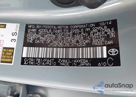 2014 Toyota Prius V Two from USA, damaged, VIN JTDZN3EU0EJ015203